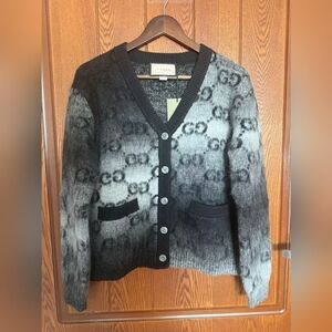 Gucci GG Jacquard Knit Cardigan Sweater
